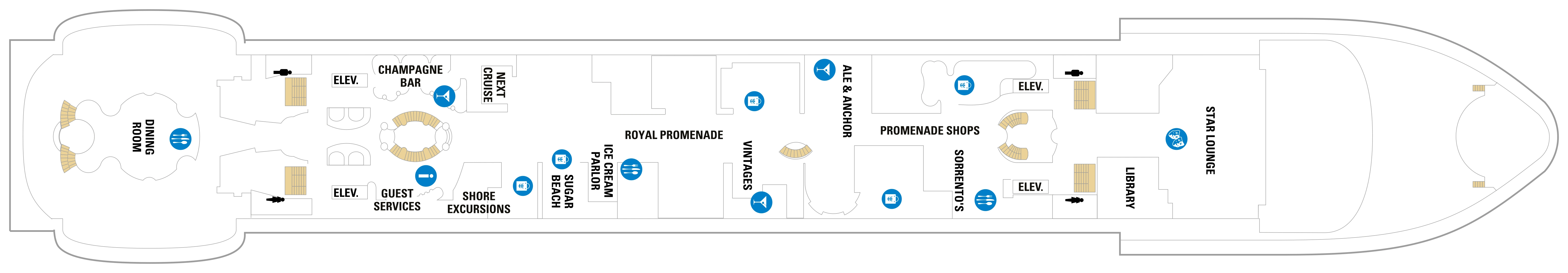 Independence of the Seas, Deck 5: official cabin and venue layout