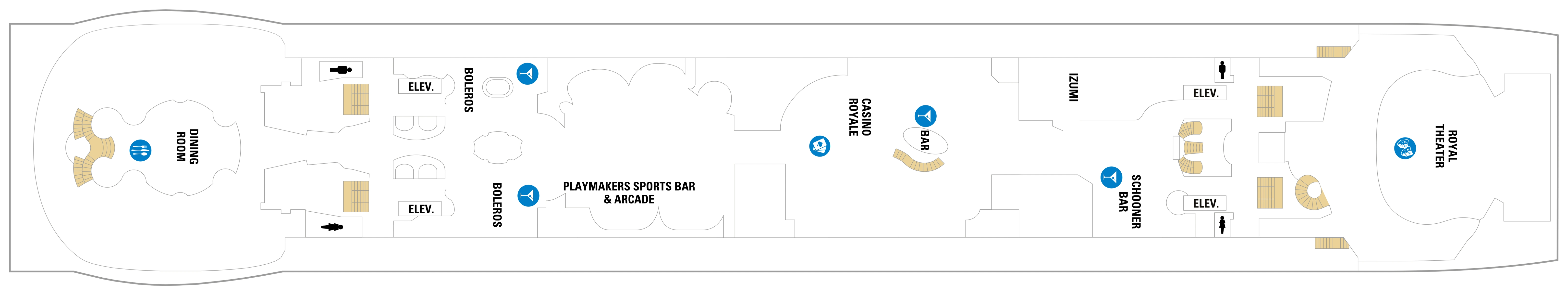 Independence of the Seas, Deck 4: official cabin and venue layout