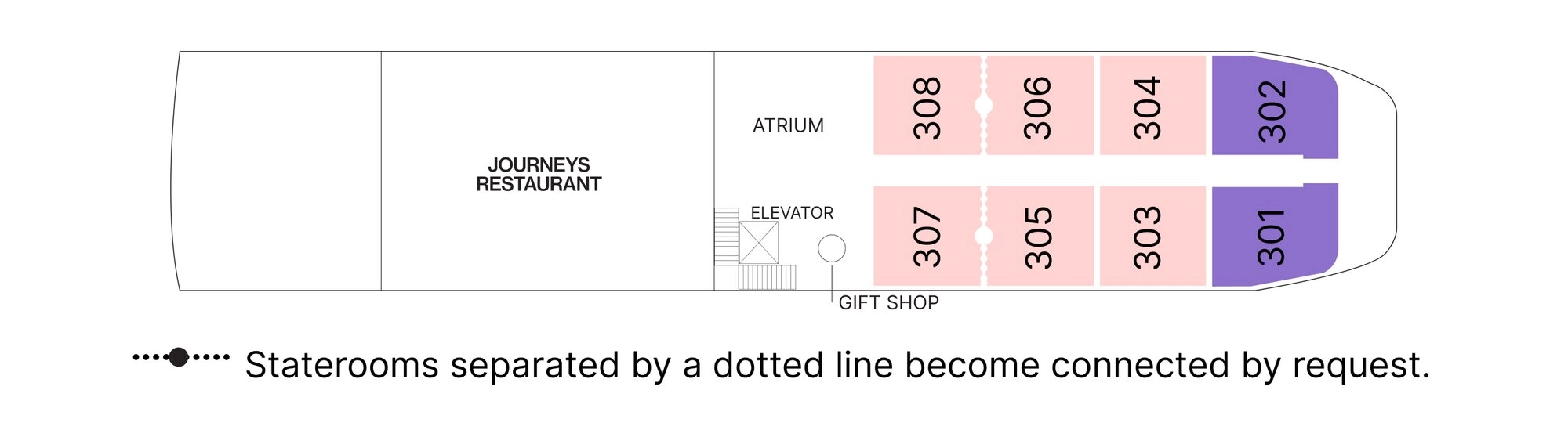 AmaDahlia, Deck 3: official cabin and venue layout