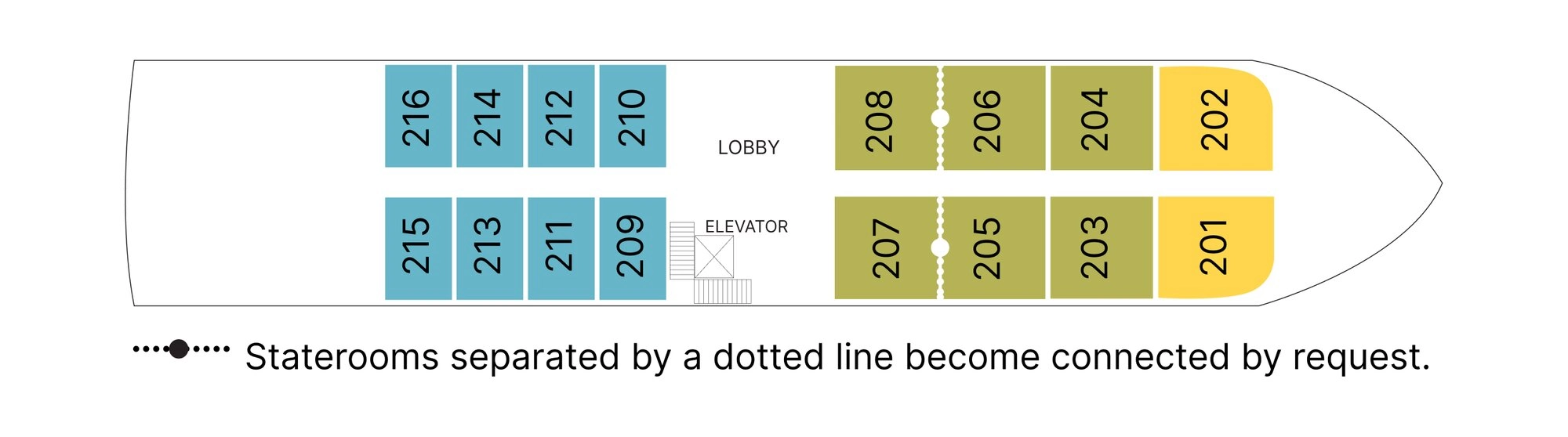 AmaDahlia, Deck 2: official cabin and venue layout