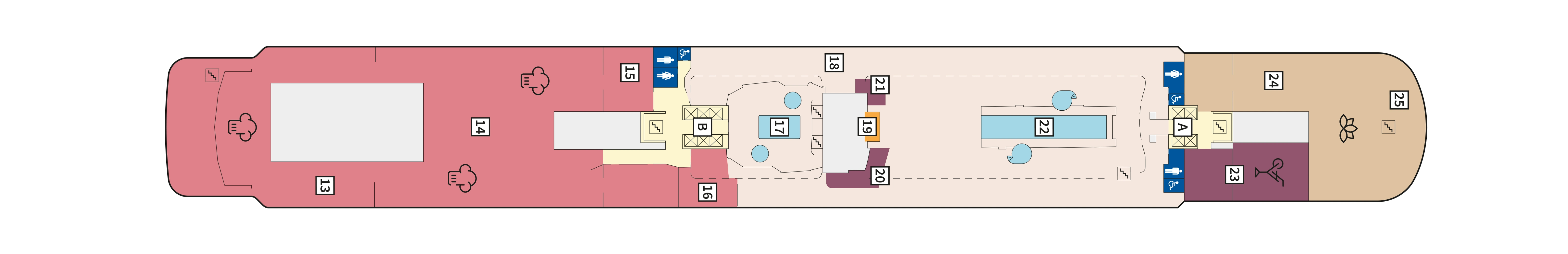 Mein Schiff 1, Deck 12: official cabin and venue layout