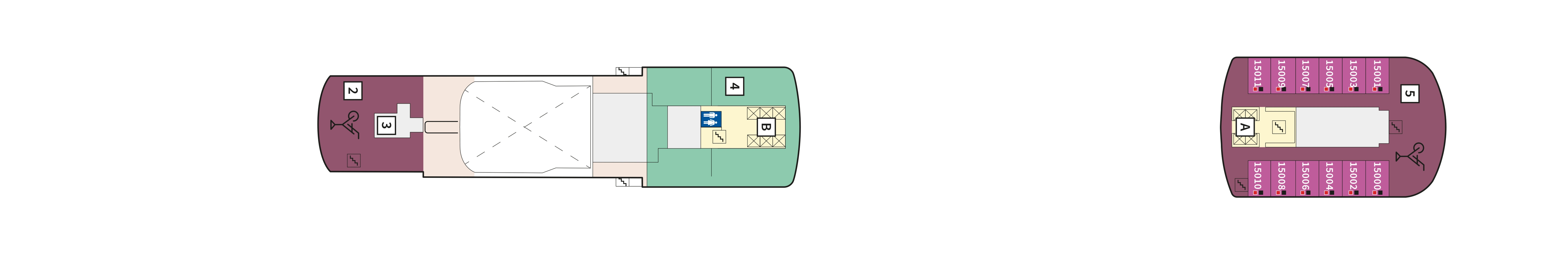 Mein Schiff 1, Deck 15: official cabin and venue layout