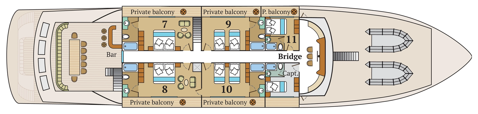 MS Infinity, Deck 3: official cabin and venue layout