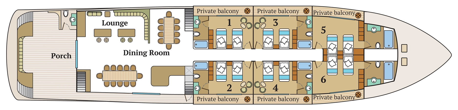 MS Infinity, Deck 2: official cabin and venue layout