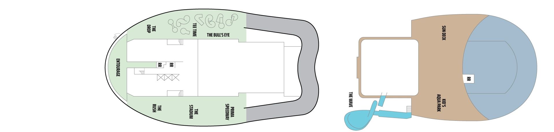 Norwegian Prima, Deck 18: official cabin and venue layout