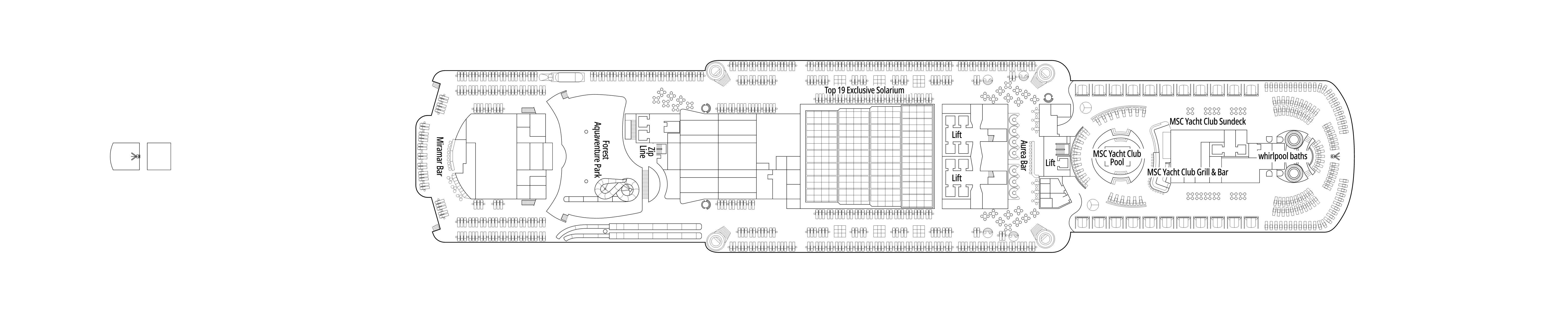 MSC Seaside, Deck 19: official cabin and venue layout