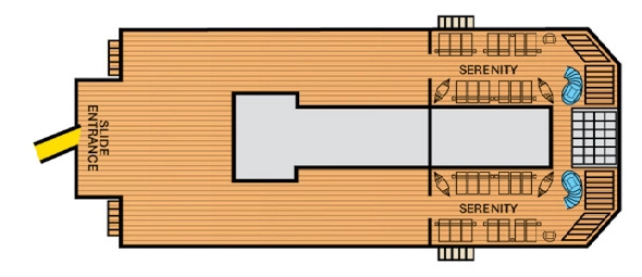 Carnival Glory, Deck 14: official cabin and venue layout