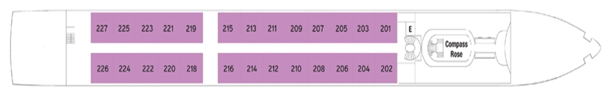 ms Serene, Deck 2: official cabin and venue layout