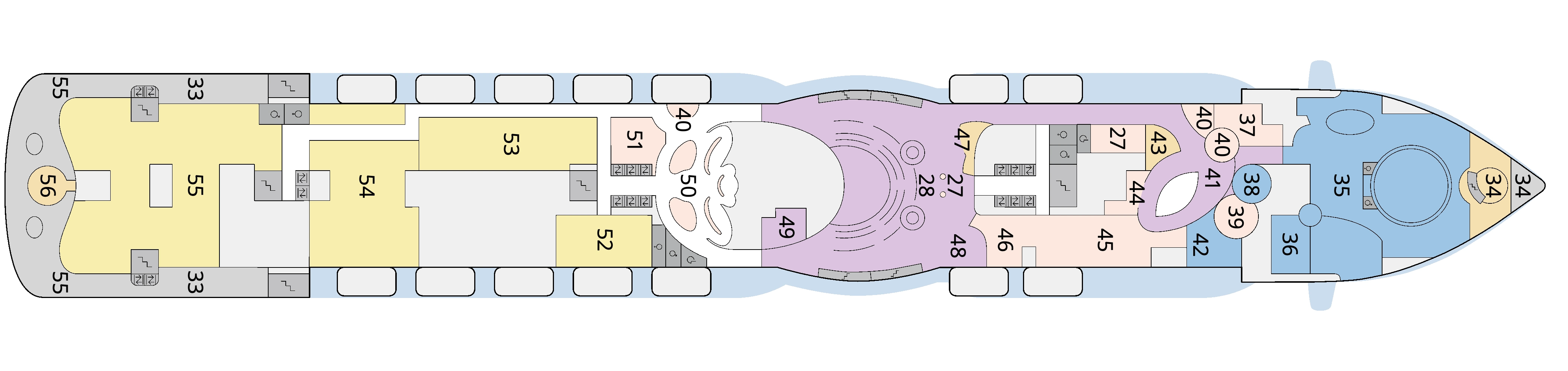 AIDAprima, Deck 7: official cabin and venue layout