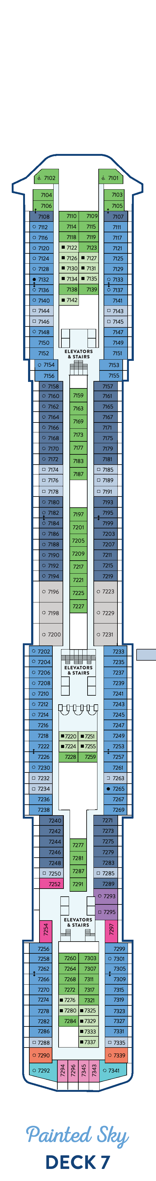 Margaritaville at Sea Islander, Deck 7: official cabin and venue layout