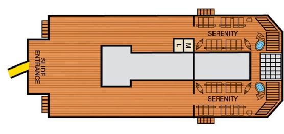 Carnival Conquest, Deck 14: official cabin and venue layout