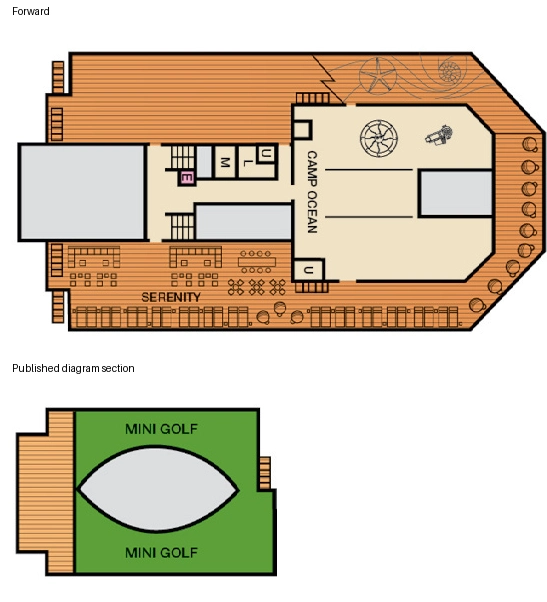 Carnival Conquest, Deck 12: official cabin and venue layout