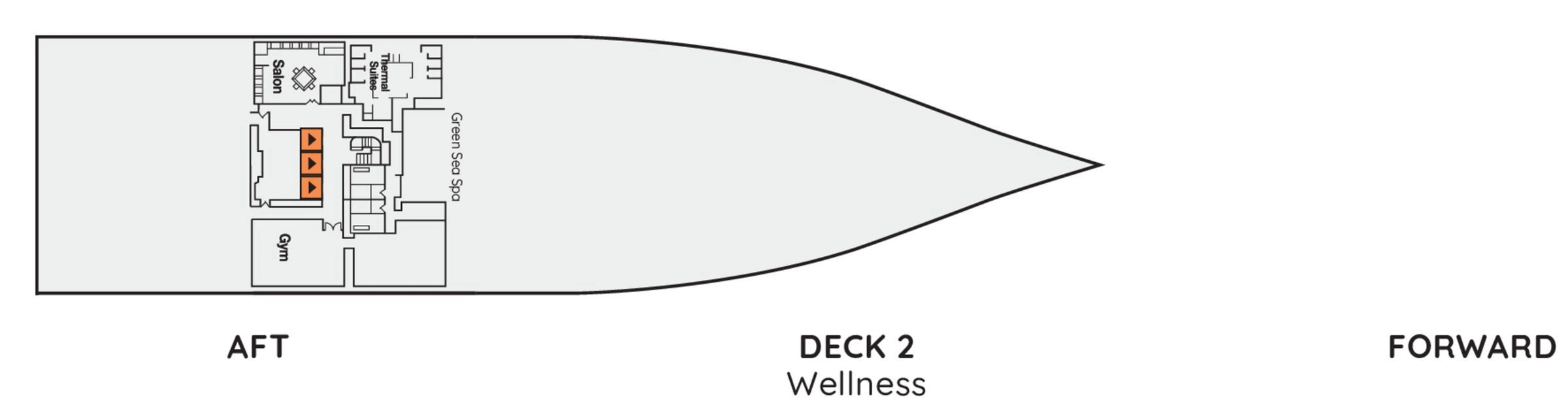 Ambience, Deck 2: official cabin and venue layout