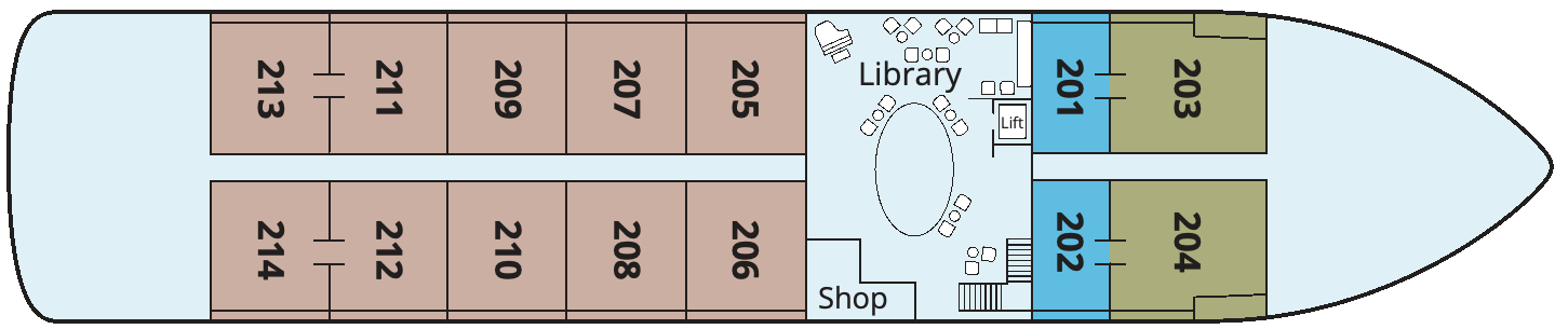 MS Antares, Deck 3: official cabin and venue layout