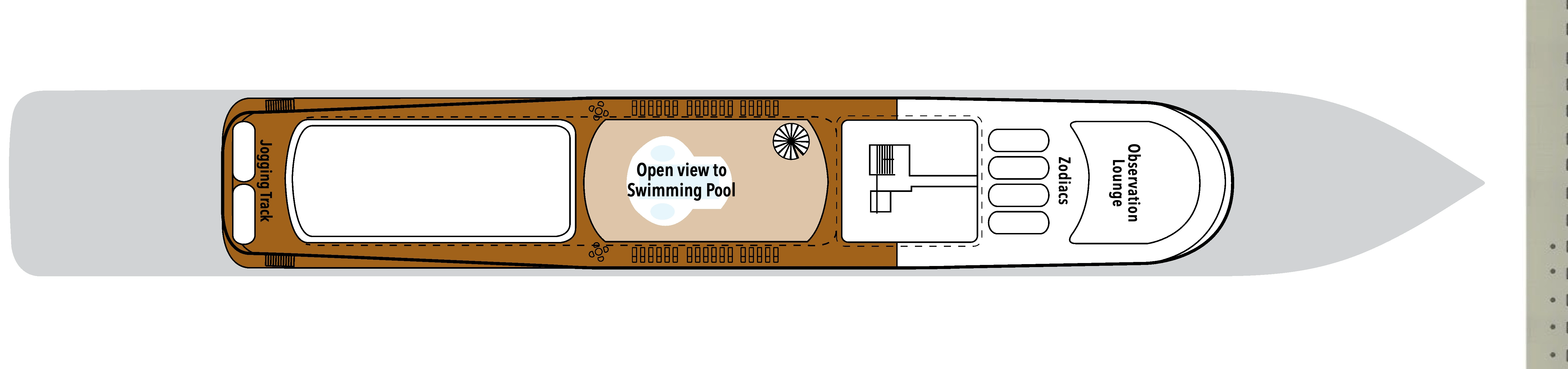 Silver Cloud, Deck 9: official cabin and venue layout