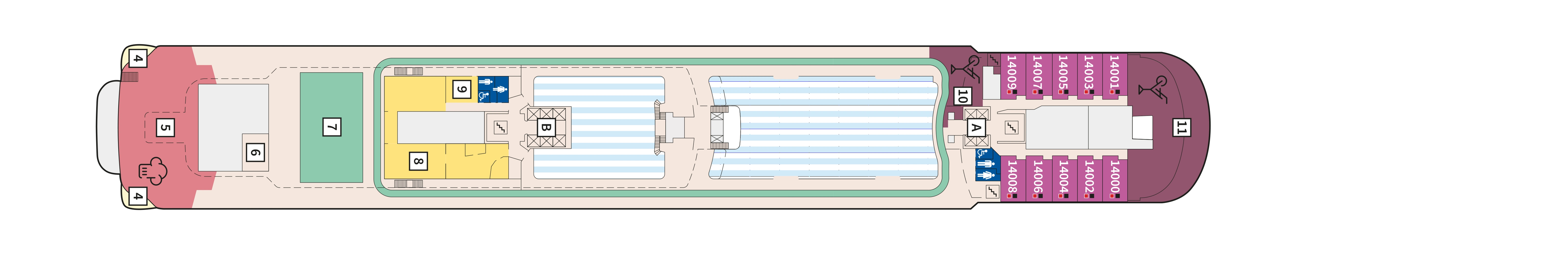 Mein Schiff 3, Deck 14: official cabin and venue layout