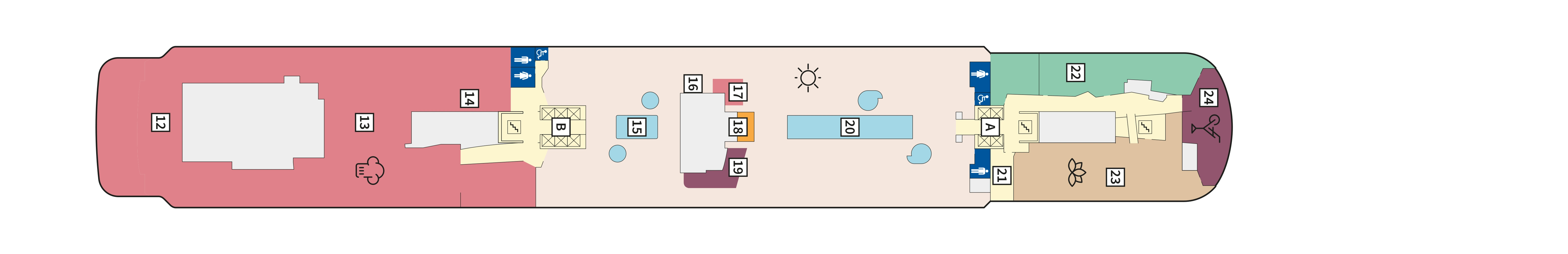 Mein Schiff 3, Deck 12: official cabin and venue layout