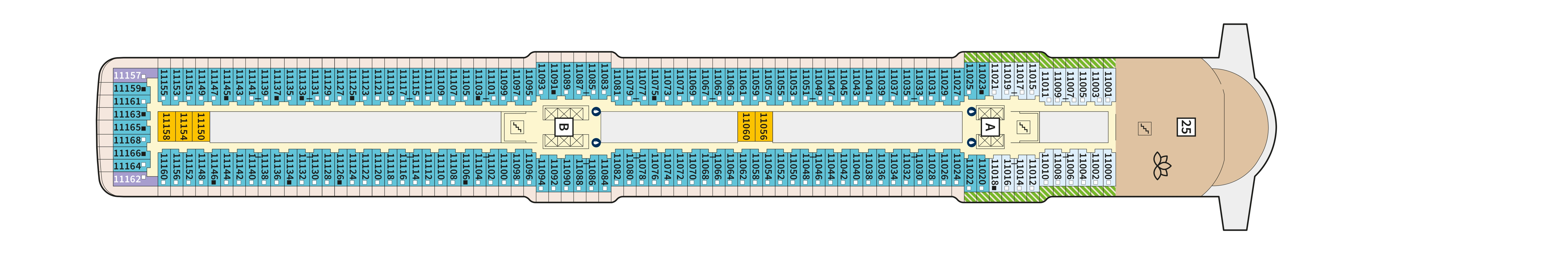 Mein Schiff 3, Deck 11: official cabin and venue layout