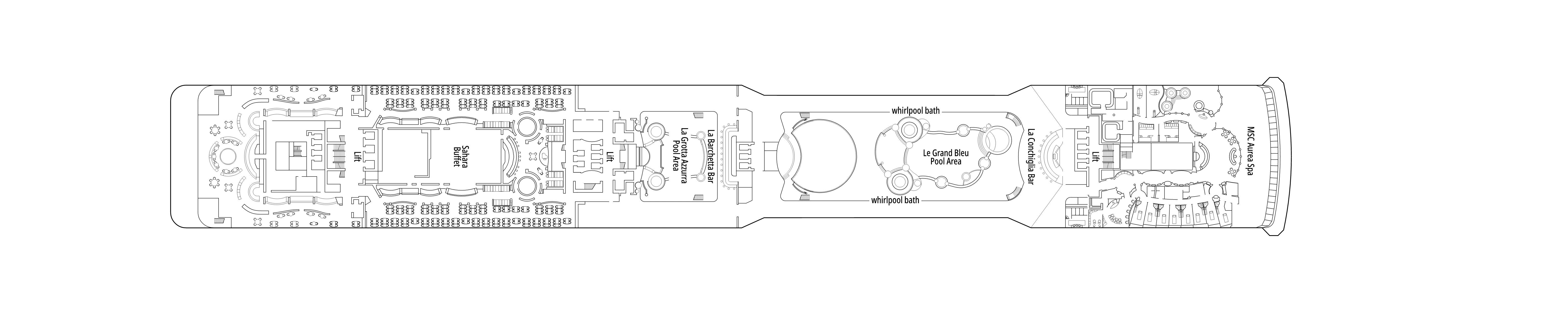MSC Magnifica, Deck 13: official cabin and venue layout
