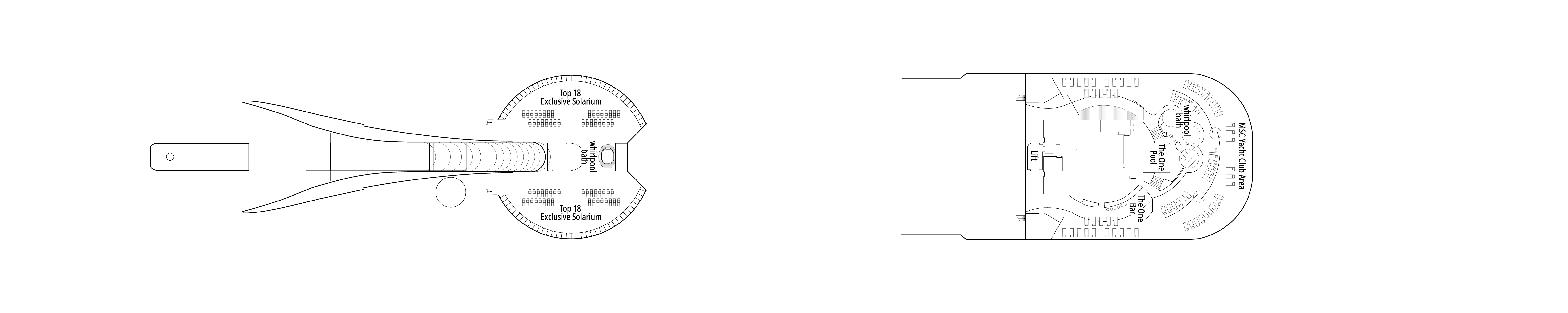 MSC Fantasia, Deck 18: official cabin and venue layout