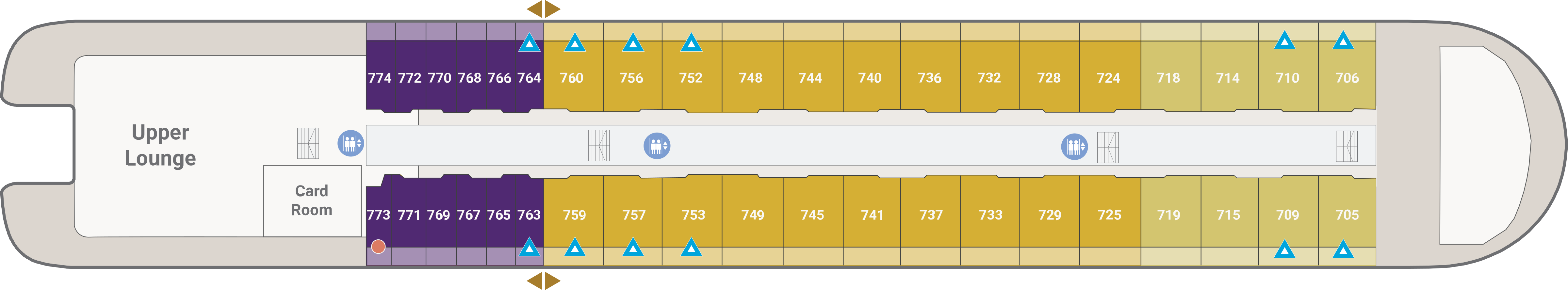 Atlas Adventurer, Deck 7: official cabin and venue layout