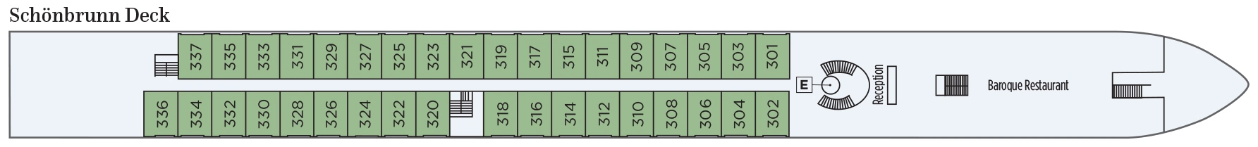 S.S. Maria Theresa, Deck 2: official cabin and venue layout