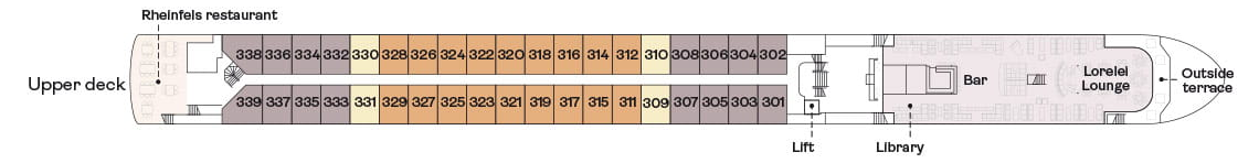 Spirit of the Rhine, Deck 3: official cabin and venue layout