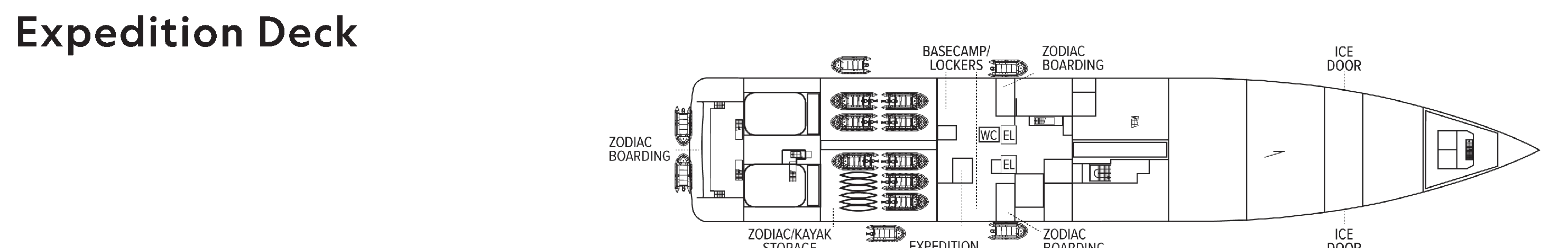 National Geographic Resolution, Deck 1: official cabin and venue layout