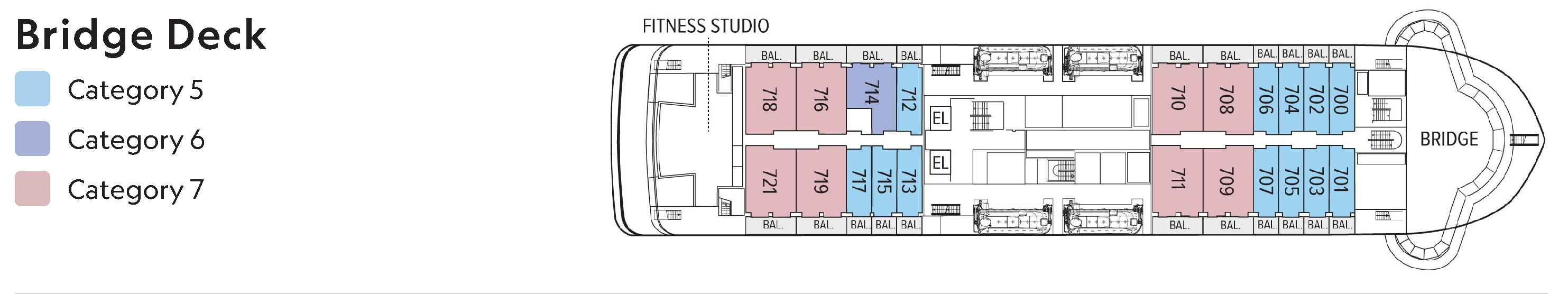 National Geographic Resolution, Deck 5: official cabin and venue layout