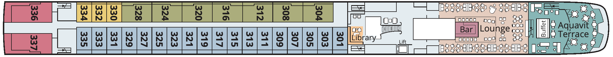 Viking Skaga, Deck 3: official cabin and venue layout