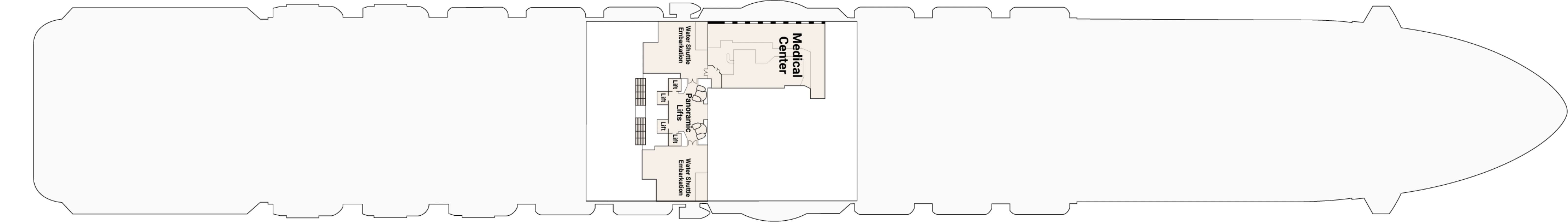 Enchanted Princess, Deck 4: official cabin and venue layout