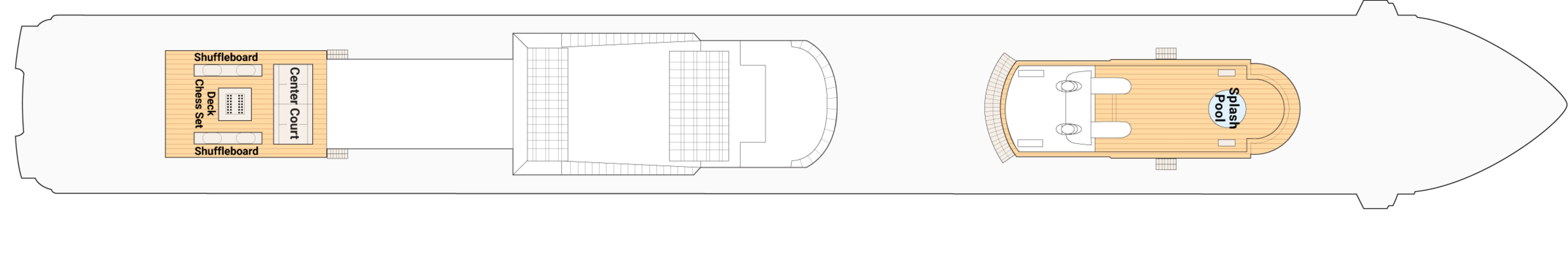 Coral Princess, Deck 16: official cabin and venue layout