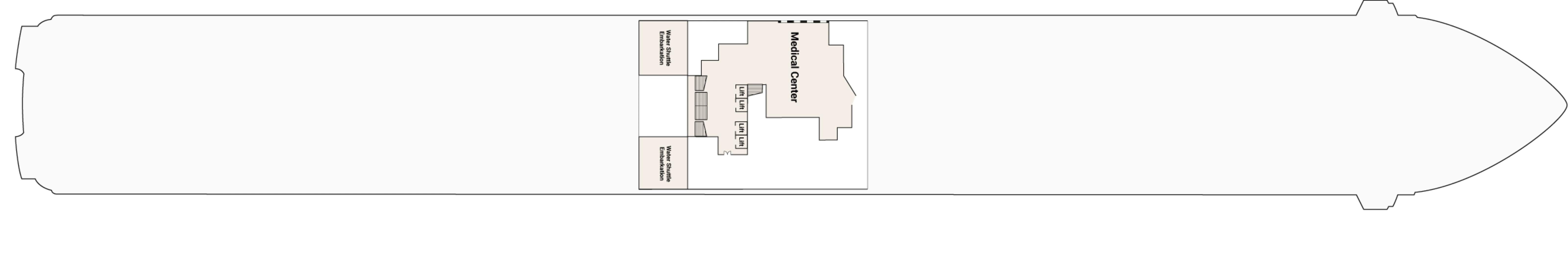 Coral Princess, Deck 4: official cabin and venue layout