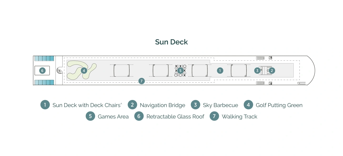 Emerald Liberté, Deck 4: official cabin and venue layout