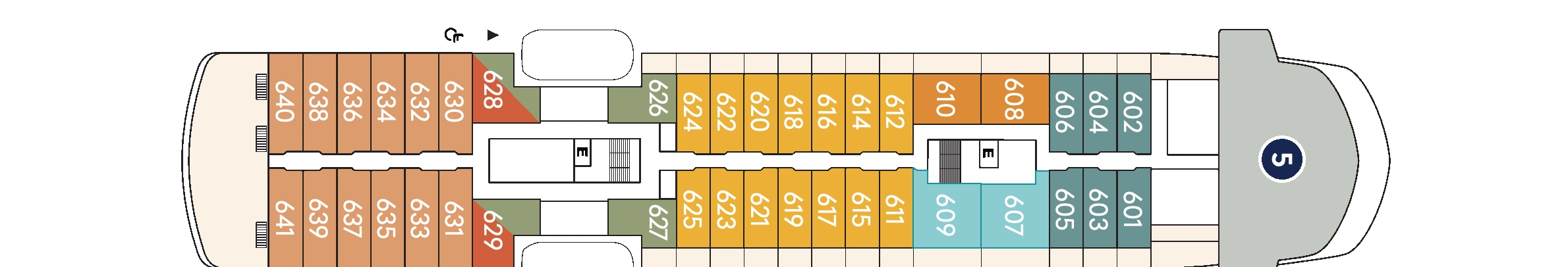 Star Seeker, Deck 6: official cabin and venue layout