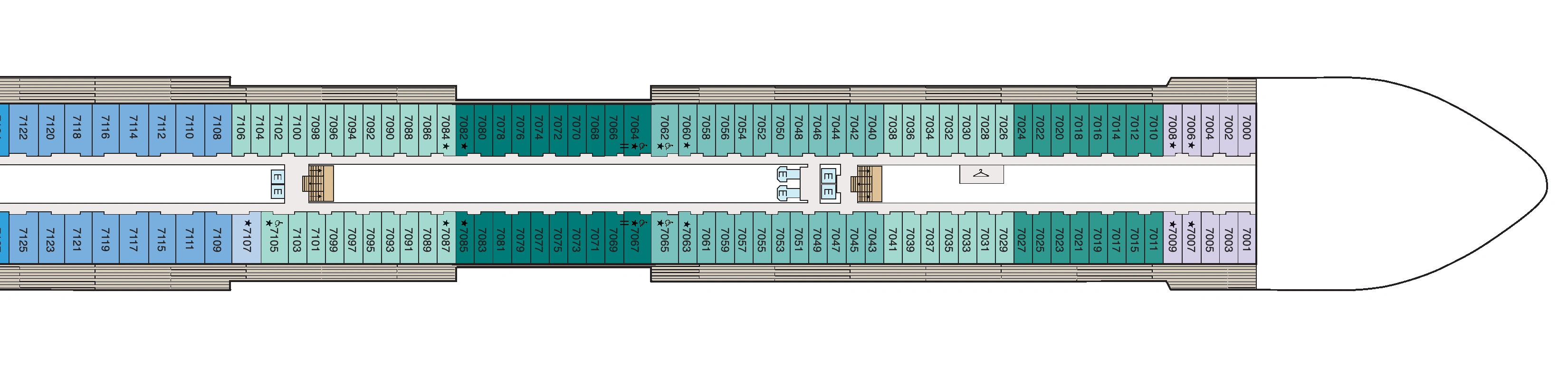 Oceania Vista, Deck 7: official cabin and venue layout