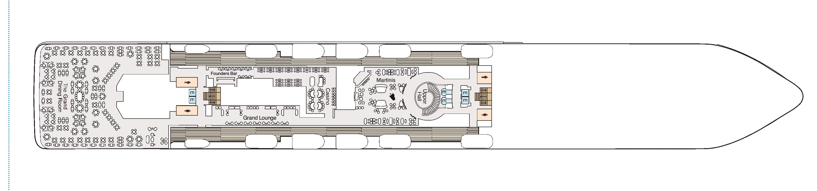 Oceania Vista, Deck 6: official cabin and venue layout