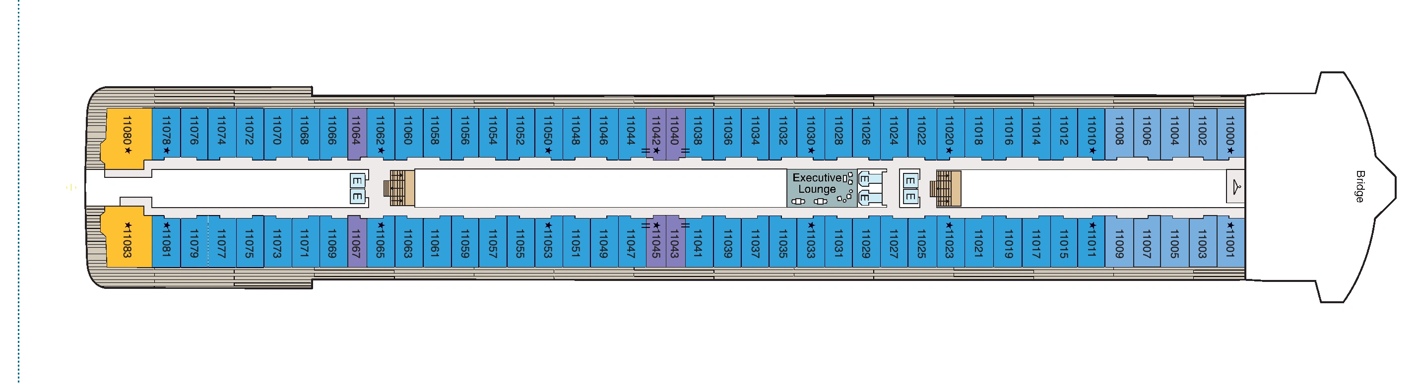 Oceania Vista, Deck 11: official cabin and venue layout