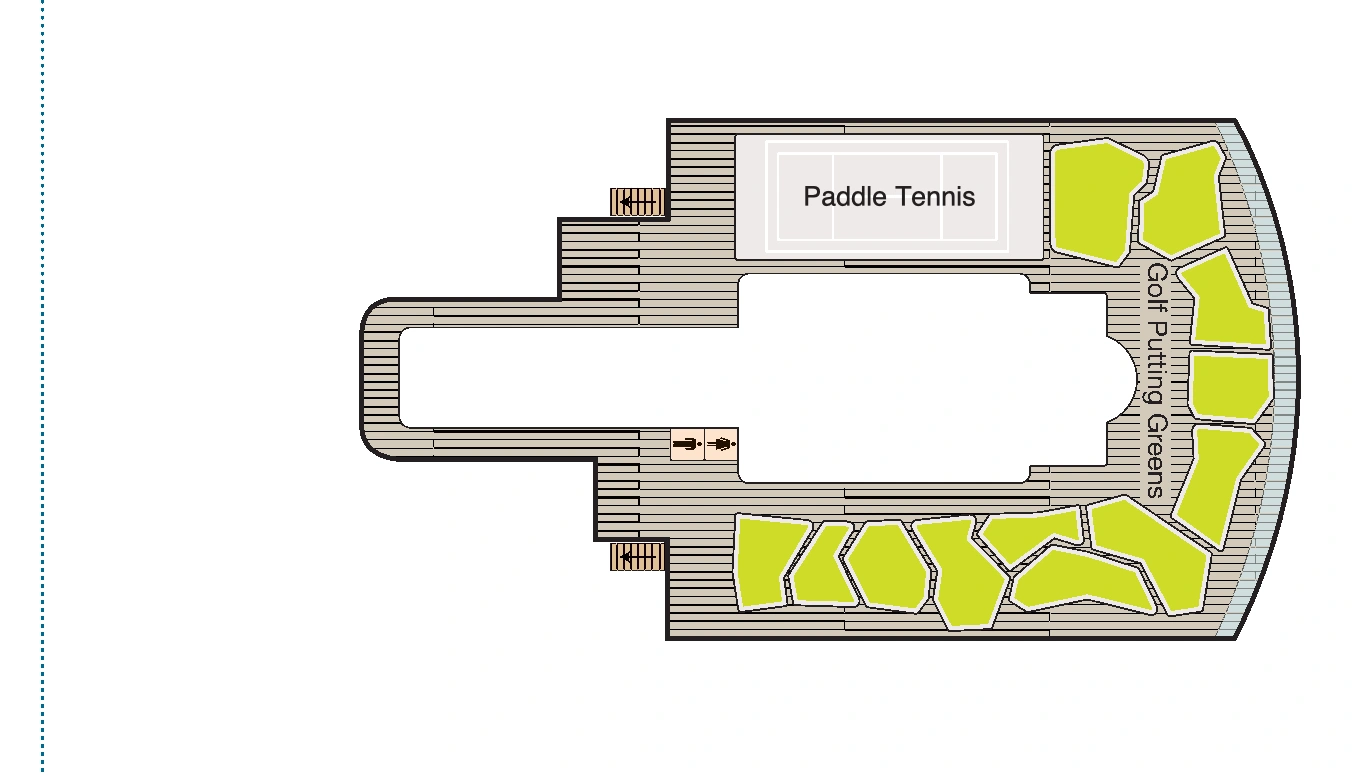 Oceania Vista, Deck 16: official cabin and venue layout