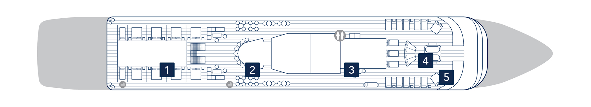 SeaDream I, Deck 6: official cabin and venue layout