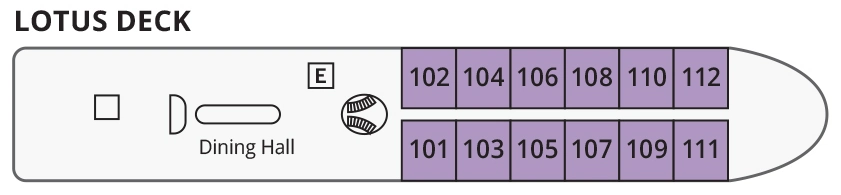 Mekong Jewel, Deck 2: official cabin and venue layout
