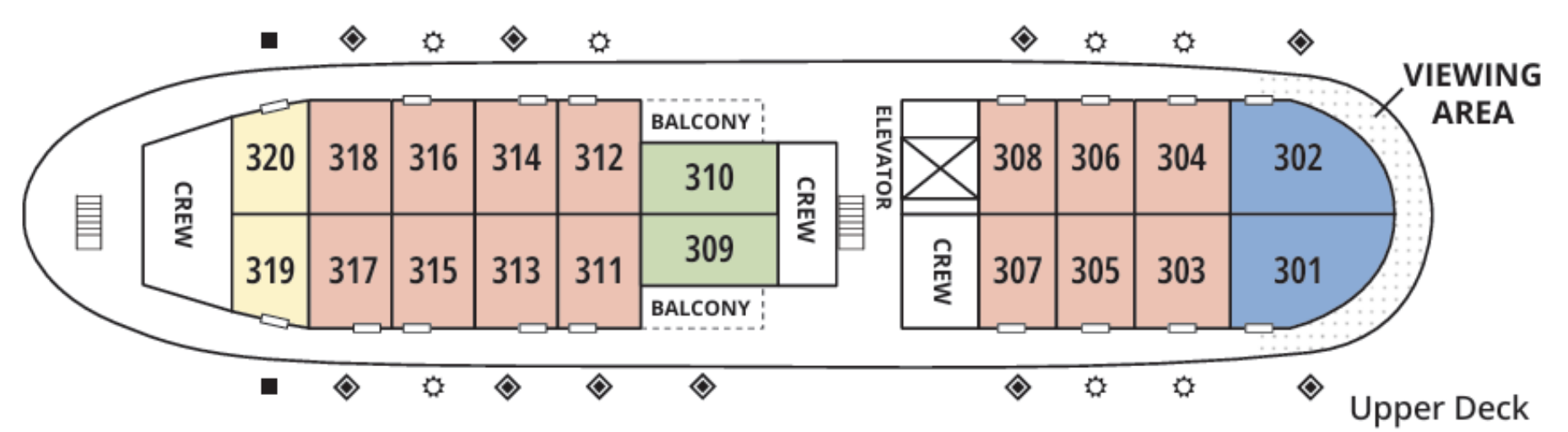Wilderness Legacy, Deck 3: official cabin and venue layout