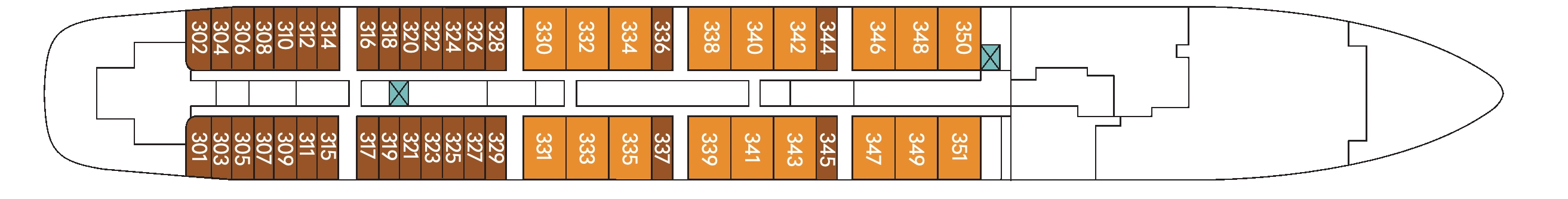 Wind Surf, Deck 3: official cabin and venue layout