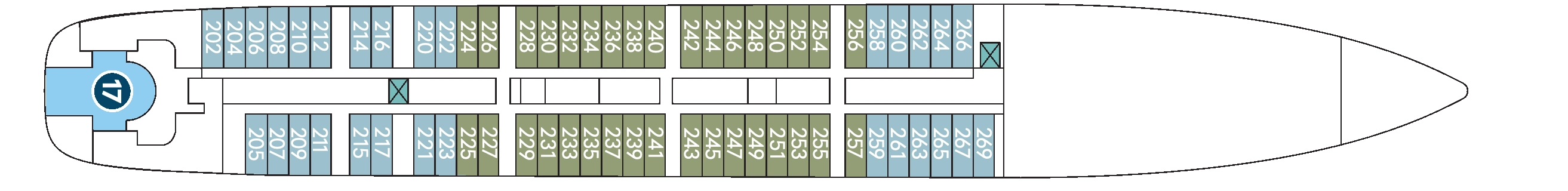 Wind Surf, Deck 2: official cabin and venue layout