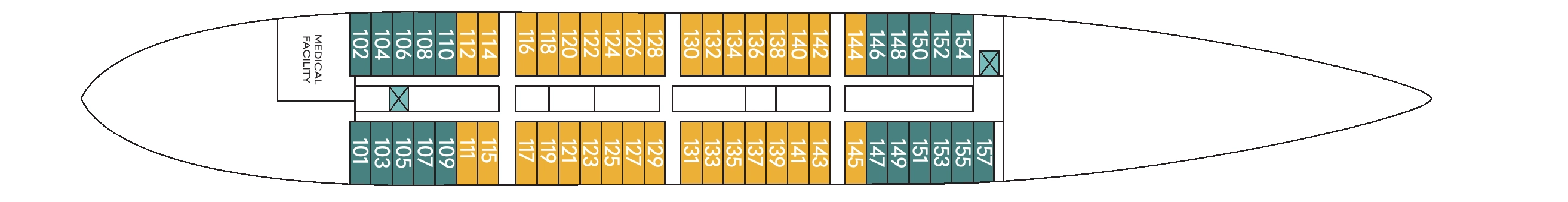Wind Surf, Deck 1: official cabin and venue layout
