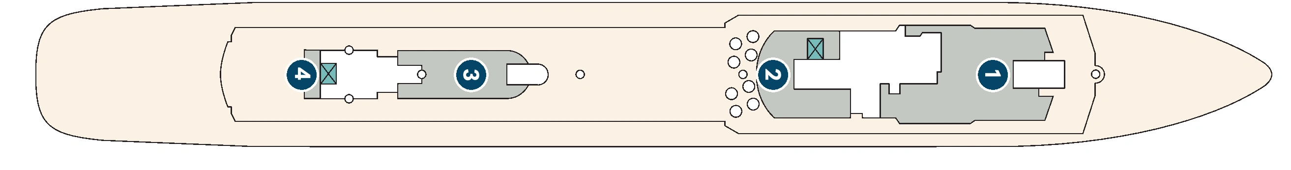 Wind Surf, Deck 6: official cabin and venue layout