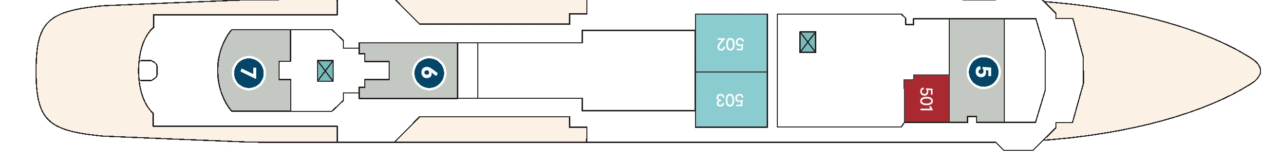 Wind Surf, Deck 5: official cabin and venue layout