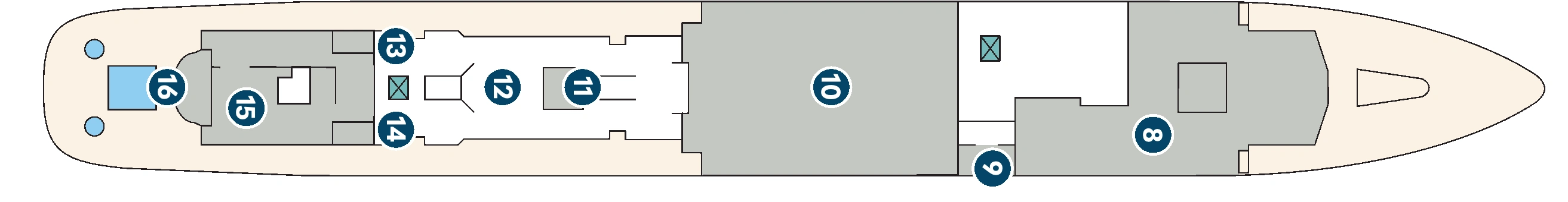 Wind Surf, Deck 4: official cabin and venue layout