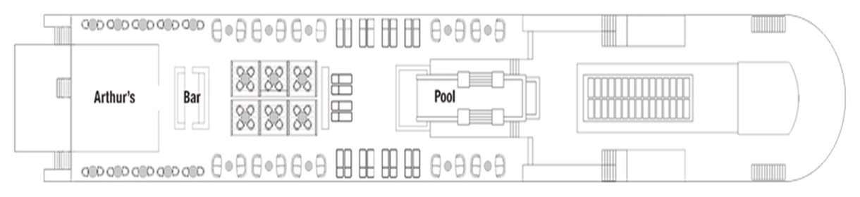 ms Saudade, Deck 4: official cabin and venue layout