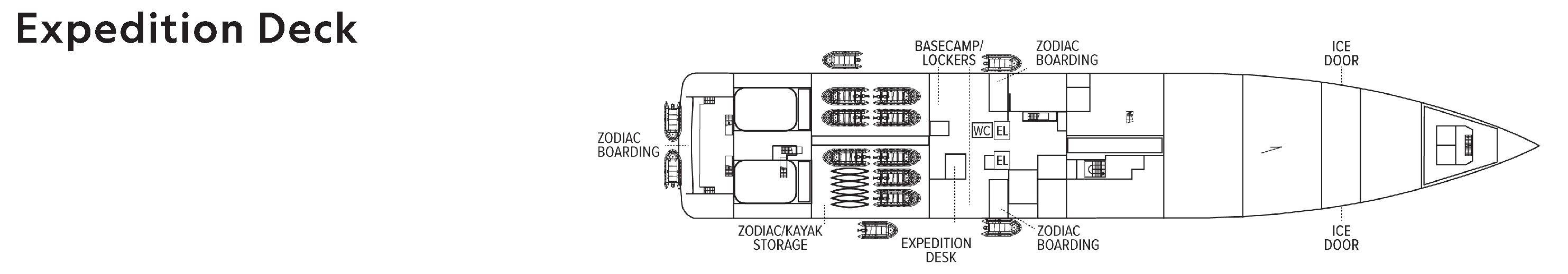National Geographic Endurance, Deck 1: official cabin and venue layout